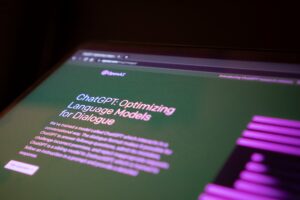 Image showcasing Chat GPT in action, a person conversing with an AI-powered virtual assistant.